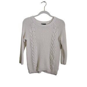 Cynthia Rowley Cotton Sustainable CableKnit Button Detail Sweater Size M